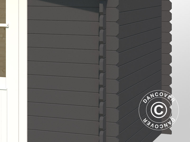 Wooden Shed Oslo 2.92x2.3x2.22 m, 28 mm, 6.43 m², Dark Grey
