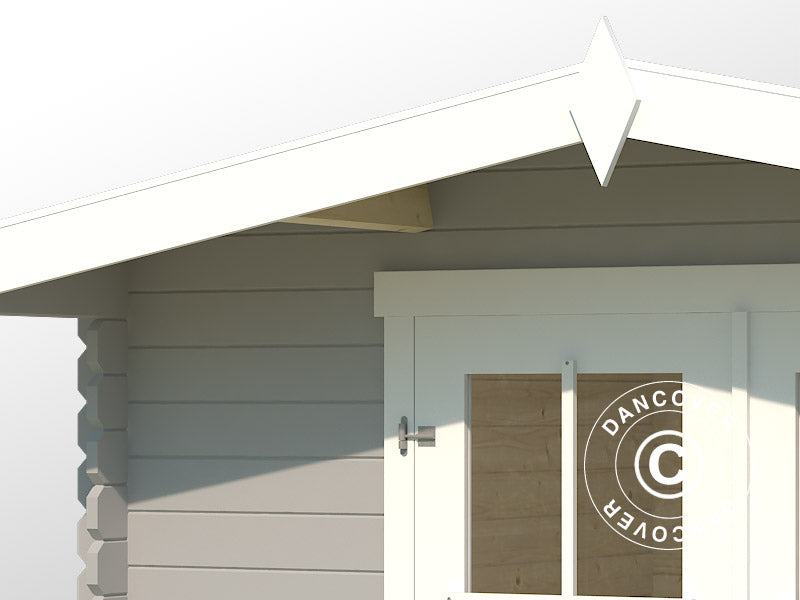 Wooden Shed Oslo 2.92x2.3x2.22 m, 28 mm, 6.43 m², Light Grey