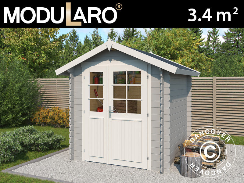 Wooden Shed Toulouse 1.9x1.9x2.22 m, 28 mm, 3.4 m², Light Grey