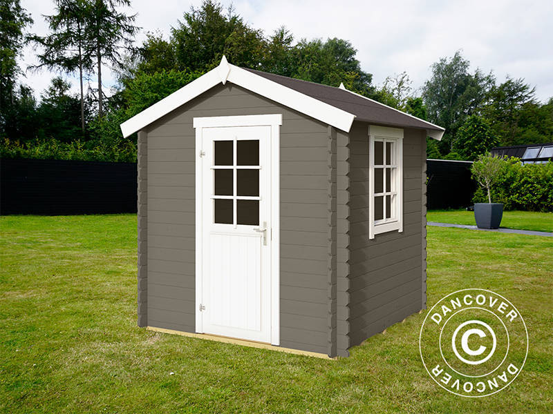 Houten tuinhuis Lyon 2x2x2,34m, 28mm, 3,78m², Donkergrijs