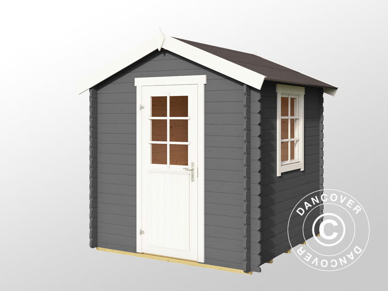 Wooden Shed Lyon 2x2x2.34 m, 28 mm, 3.78 m², Dark Grey