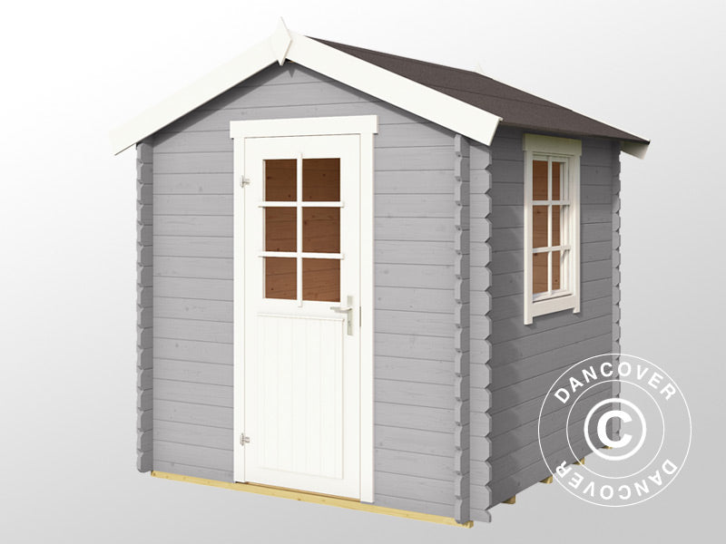 Wooden Shed Lyon 2x2x2.34 m, 28 mm, 3.78 m², Light Grey