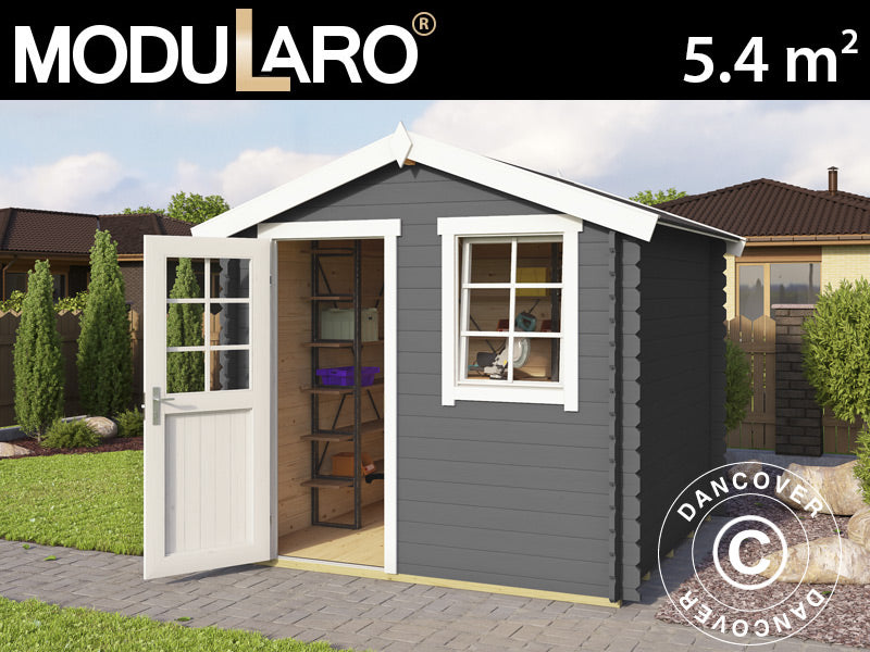 Wooden Shed Lyon 2.3x2.3x2.34 m, 28 mm, 5.4 m², Dark Grey