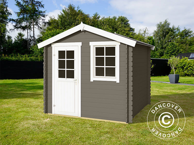 Wooden Shed Lyon 2.3x2.3x2.34 m, 28 mm, 5.4 m², Dark Grey