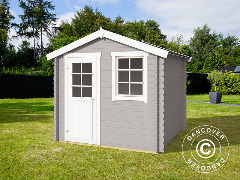 Wooden Shed Lyon 2.3x2.3x2.34 m, 28 mm, 5.4 m², Light Grey