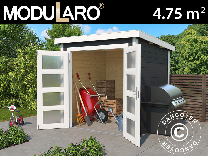 Wooden Shed Torrent 2x2.5x2.11 m, 28 mm, 4.75 m², Dark Grey