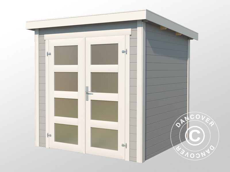 Wooden Shed Torrent 2x2.5x2.11 m, 28 mm, 4.75 m², Light Grey