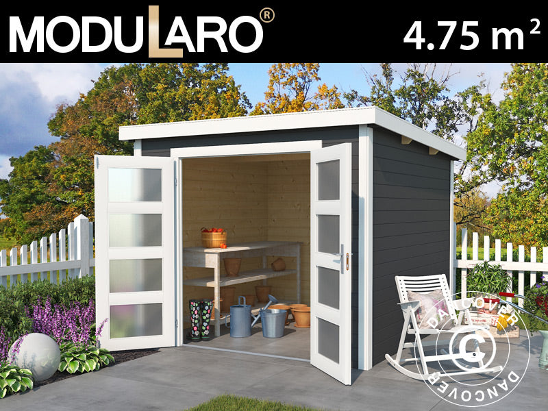 Wooden Shed Torrent 2.5x2x2.11 m, 28 mm, 4.75 m², Dark Grey