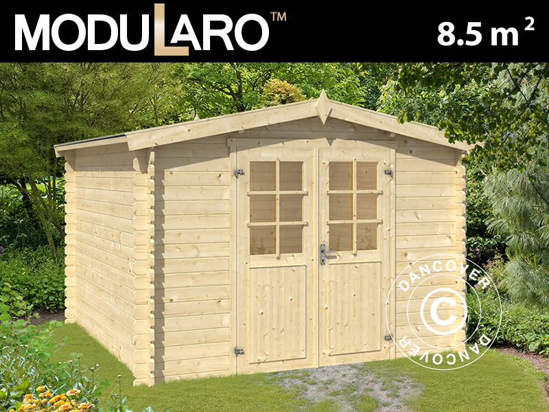 Wooden Shed Trondheim 2.92x2.92x2.22 m, 28 mm, 8.5 m², Natural