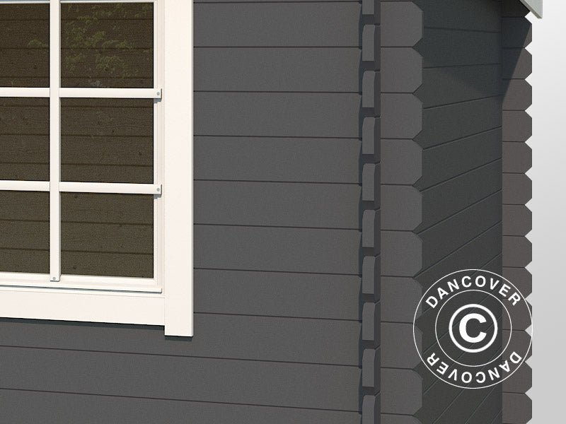 Wooden Shed Asker 3.8x2.75x2.11 m, 28 mm, 10.09 m², Dark Grey