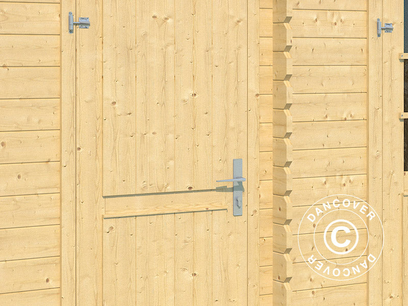 Caseta de madera Narva 3,8x2,5x2,39m, 28mm, 9,3m², Natural