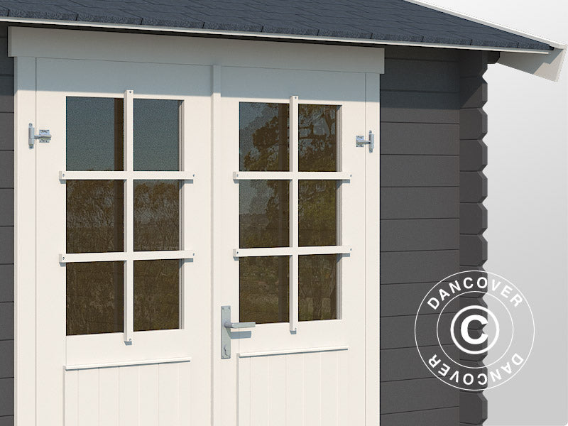 Wooden Shed Narva 3.8x2.5x2.39 m, 28 mm, 9.3 m², Dark Grey
