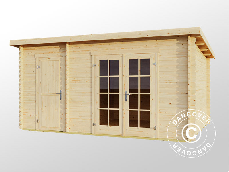 Wooden Shed, cabin Riga 4.25x2.8x2.22 m, 34 mm, 11.3 m², Natural