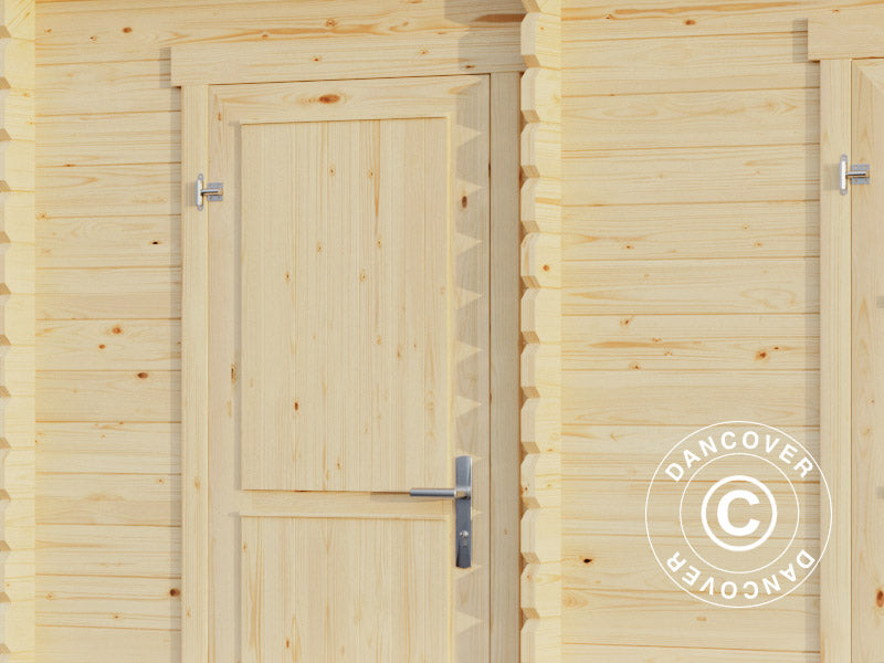 Wooden Shed, cabin Riga 4.25x2.8x2.22 m, 34 mm, 11.3 m², Natural