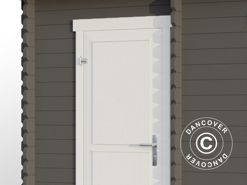 Caseta, cabaña de madera Riga 4,25x2,8x2,22m, 34mm, 11,3m², Gris oscuro