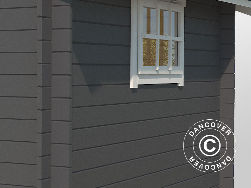 Abri adossé en bois Vanda 1,8x2,75x2,68m, 28mm, 4,7m², Gris foncé