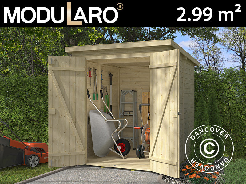 Wooden Shed Ivalo 1.7x1.76x1.99 m, 13 mm, 2.99 m², Natural