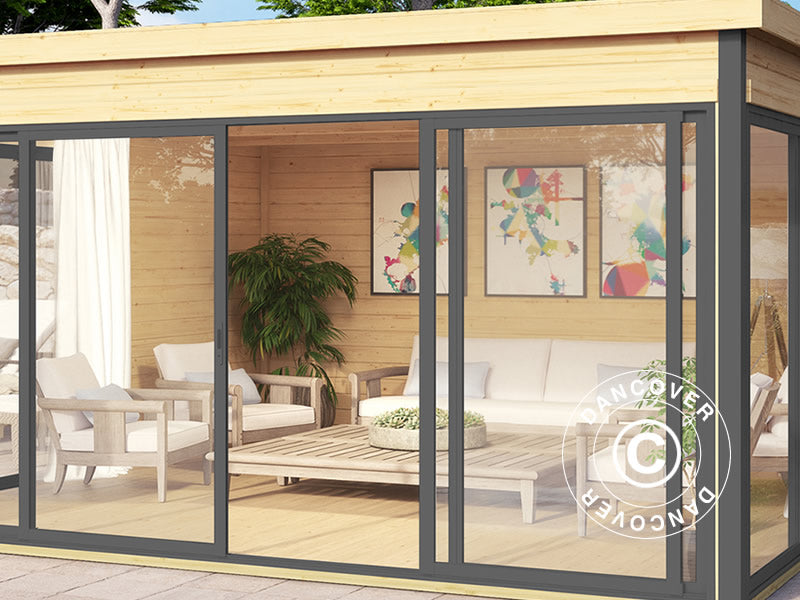 Wooden Cabin Genova, 4.18x4.18x2.39 m, 44 mm, Natural