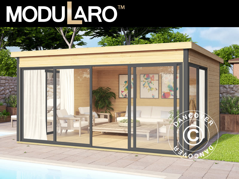 Medinis namelis Geneva, 4,18x4,18x2,39m, 44mm, Natūrali