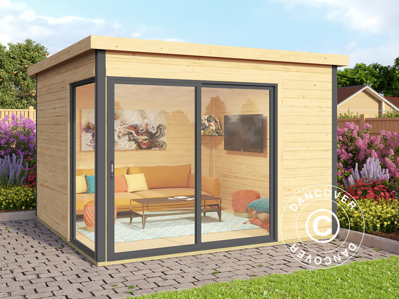 Wood Cabin Set Geneva 3x3x2,39m 44mm Natural