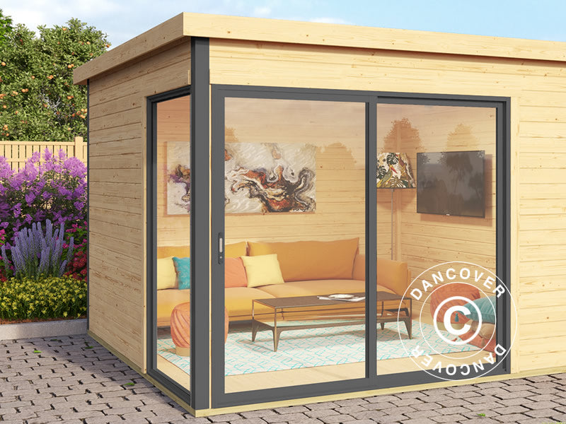 Wood Cabin Set Geneva 3x3x2,39m 44mm Natural