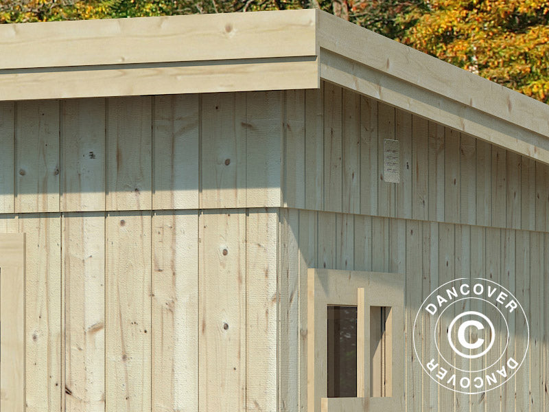 Koka šķūnis ar grīdu, 5,61x3,3x2,59m, 16,9m², Dabīgs