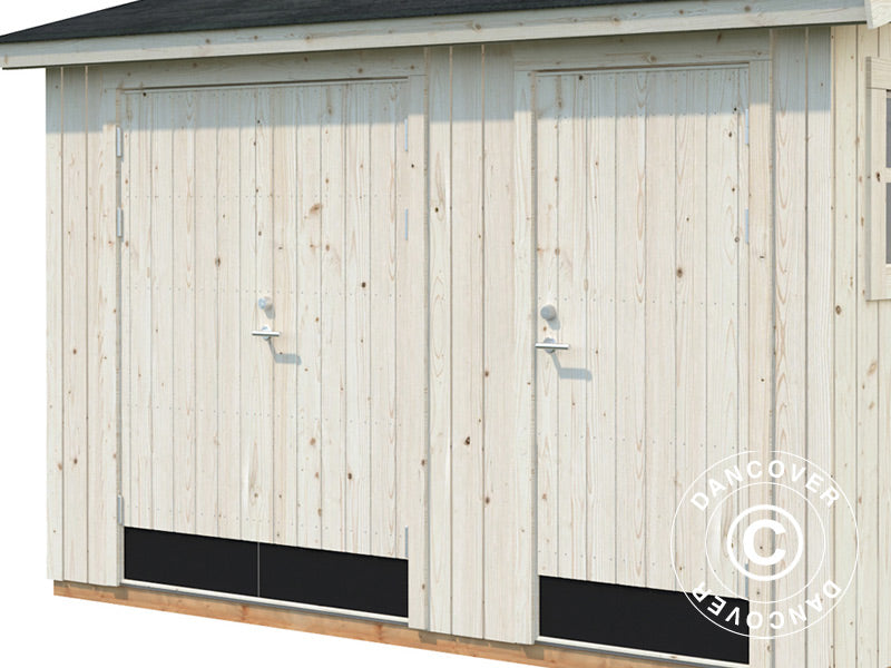 Medinis namelis su grindimis, 3,44x2,21x2,47m, 6,6m², Natūrali