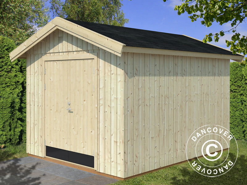 Koka šķūnis ar grīdu, 2,75x3,44x2,67m, 8,4m², Dabīgs