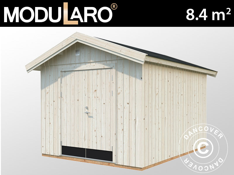 Koka šķūnis ar grīdu, 2,75x3,44x2,67m, 8,4m², Dabīgs