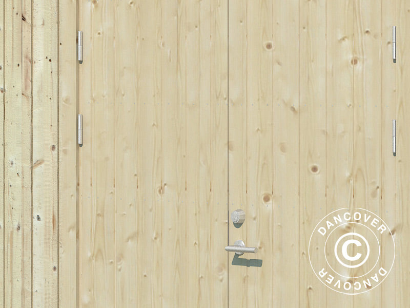 Holzschuppen mit Bodenbelag, 3,3x4,52x2,96m, 13,6m², Natur