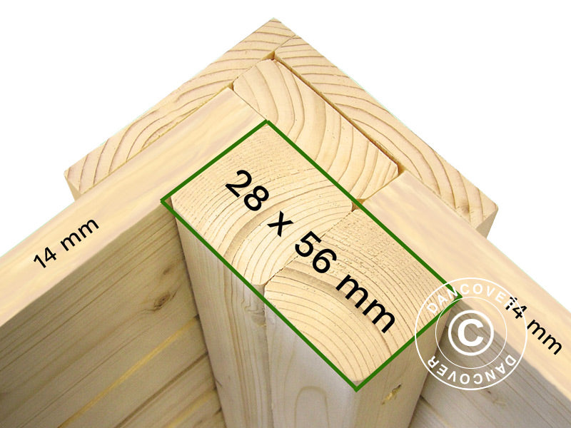 Galpão de madeira Bertilo Wallstore Velo, 2,06x1,02x1,35m, 2,1m², Natural