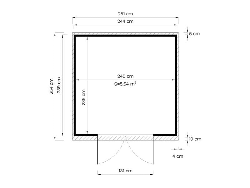 Wooden Shed, Bertilo Alster 4, 2.44x2.39x2.1 m, 5.83 m²