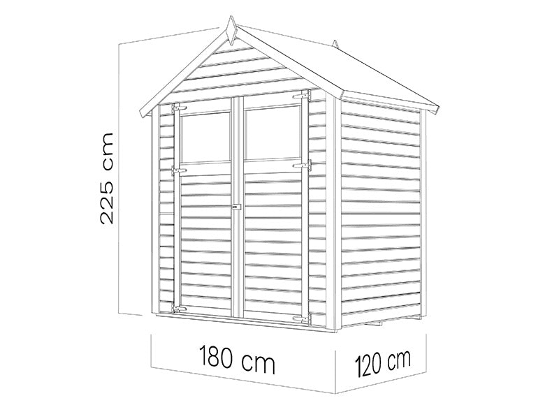 Caseta de madera, Bertilo Sylt 1, 1,8x1,2x2,25m, 2,16m²
