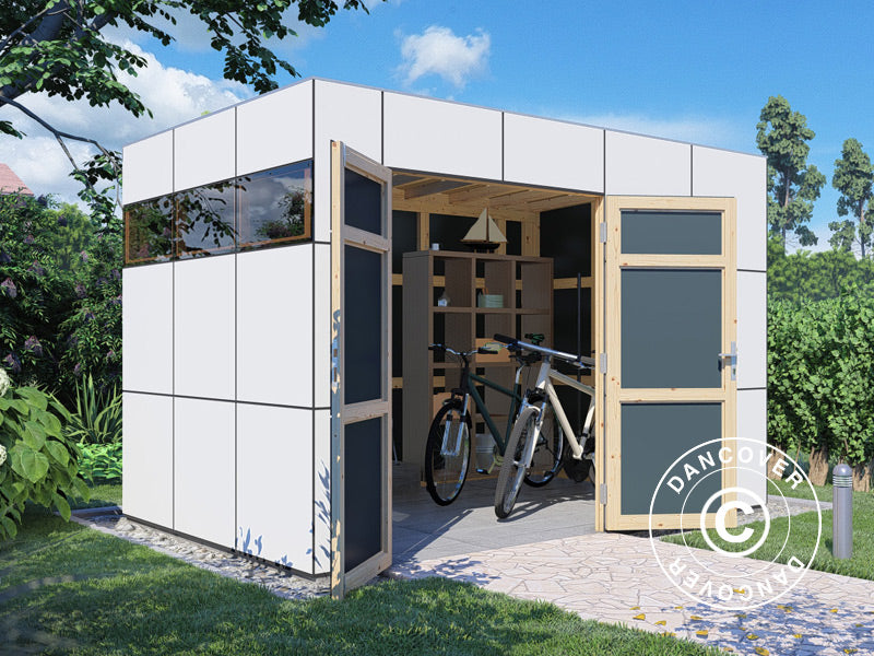 Wooden Shed, Bertilo HPL 2, 3.45x2.28x2.3 m, 7.86 m², Anthracite/White