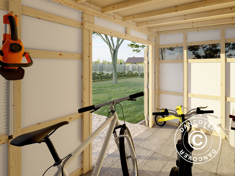 Wooden Shed, Bertilo HPL 2, 3.45x2.28x2.3 m, 7.86 m², Anthracite/Grey