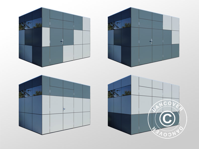 Wooden Shed, Bertilo HPL 2, 3.45x2.28x2.3 m, 7.86 m², Anthracite/Grey