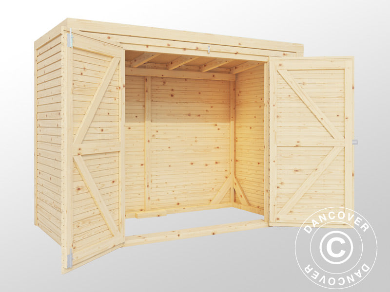 Fahrradbox aus Holz, Bertilo Box Bike, 2,07x1,03x1,43m, 2,1m², Natur