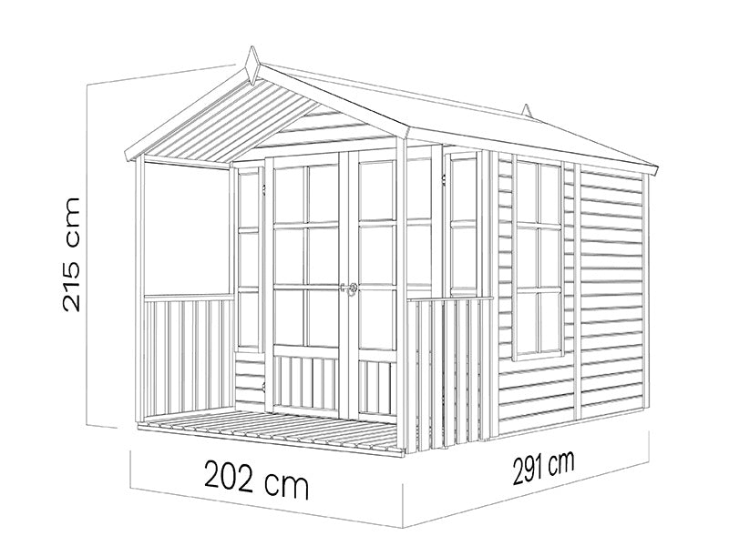 Cabane en bois, Bertilo Arley, 2,02x2,91x2,15m, Naturel