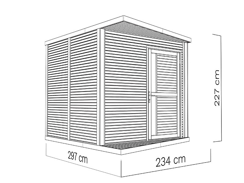 Wooden Shed, Bertilo Concept, 2.34x2.97x2.27 m, 7 m², Anthracite
