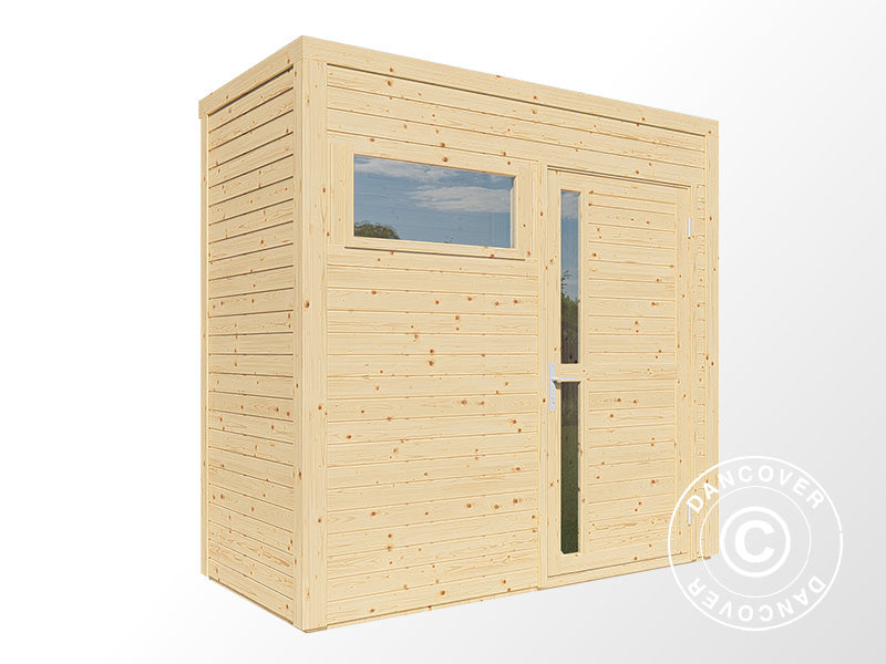 Houten tuinhuisje, Bertilo Cubus 1, 2,34x1,15x2,32m, 2,7m², Naturel