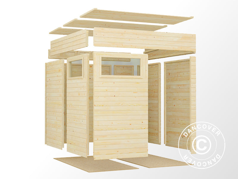 Wooden shed, Bertilo Cubus 2, 2.26x2.34x2.32 m, 5.3 m², Natural