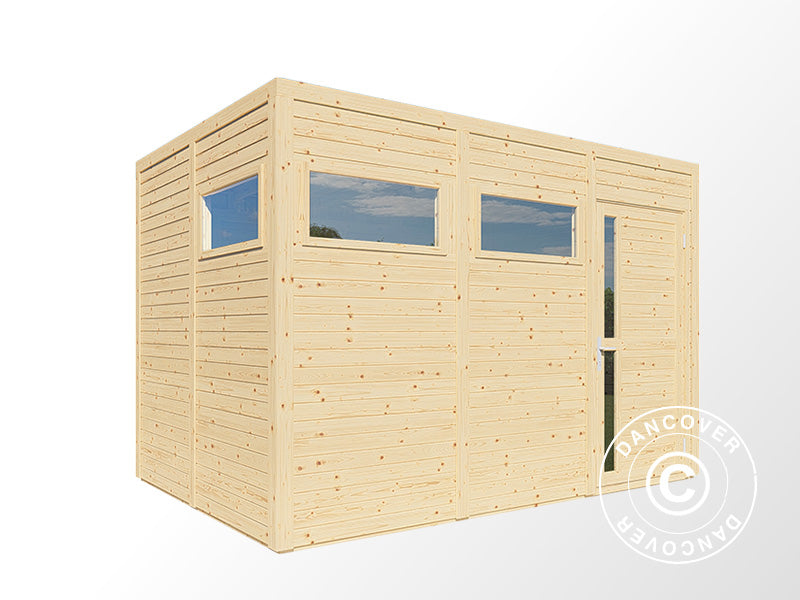Holzschuppen, Bertilo Cubus 3, 3,37x2,34x2,32m, 7,9m², Natur