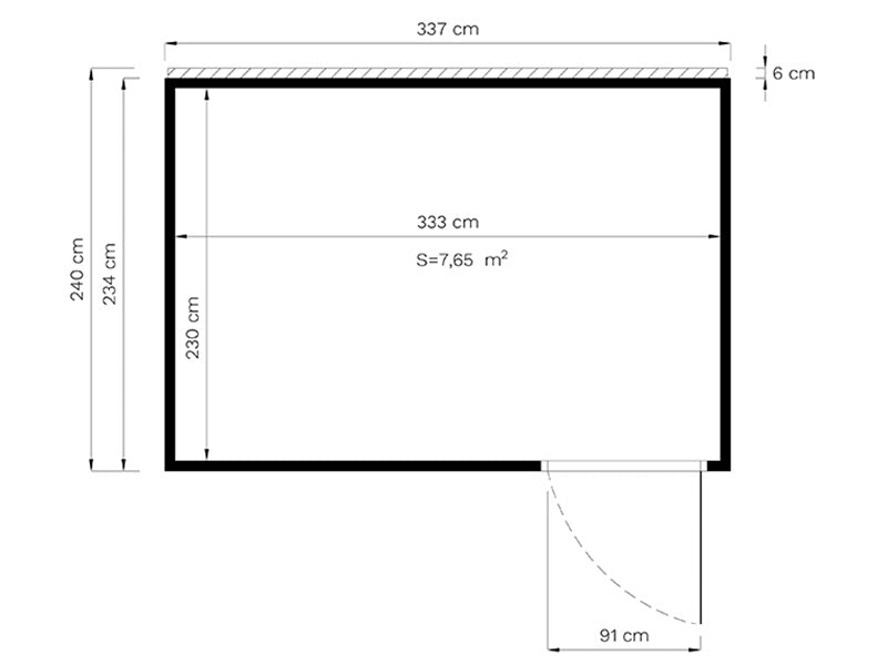 Puinen vaja, Bertilo Cubus 3, 3,37x2,34x2,32m, 7,9m², Luonnonväri