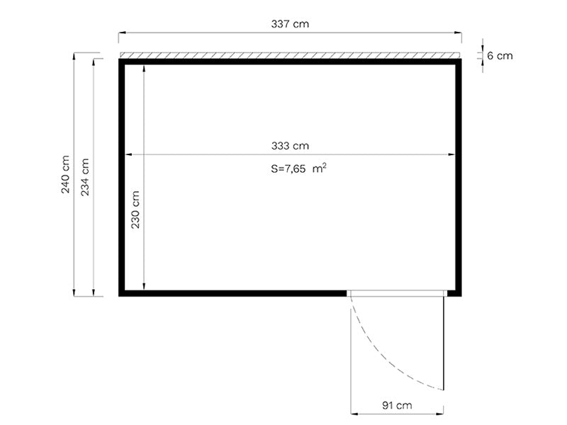 Gartenhaus, Bertilo Cubus 3O, 3,37x2,34x2,32m, Natur