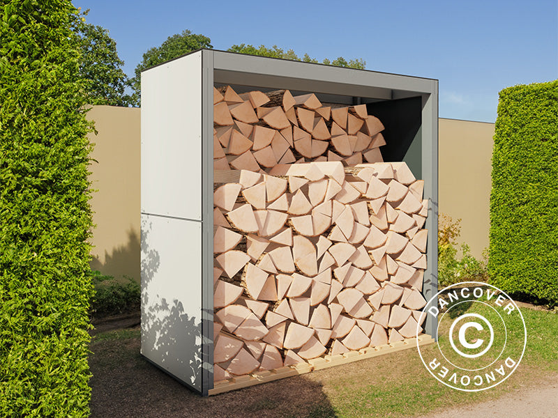 Wood Storage, Bertilo HPL 2, 1.51x0.75x1.54 m, 1.13 m², Anthracite/White ONLY 4 PCS. LEFT