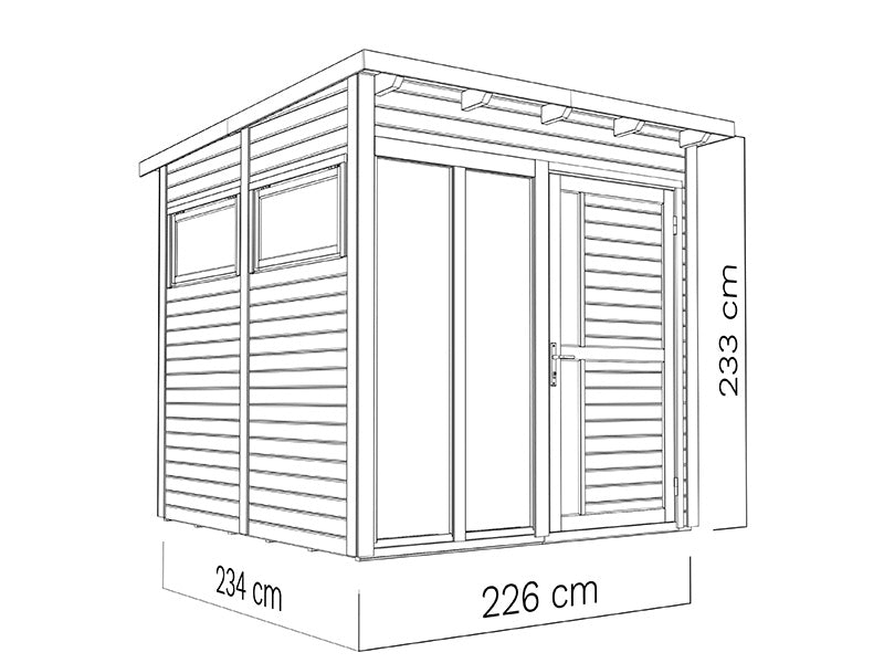 Cabane en bois, Bertilo Pentus 2O, 2,26x2,34x2,33m, Naturel