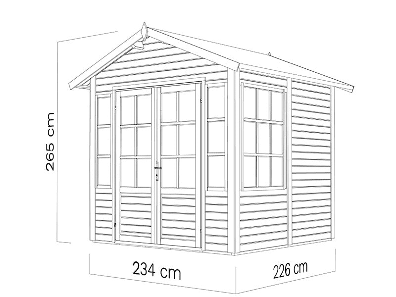Gartenhaus, Bertilo Teahouse, 2,34x2,26x2,65m, Natur