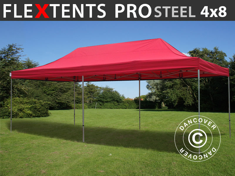 Pop up gazebo FleXtents PRO Steel 4x8 m Red