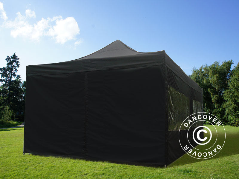 Pop up gazebo FleXtents PRO Steel 4x8 m Black, incl. 6 sidewalls