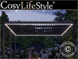 Tira de luces LED para cenador de pérgola San Pablo 3x5,8m, 6 uds., Blanco cálido